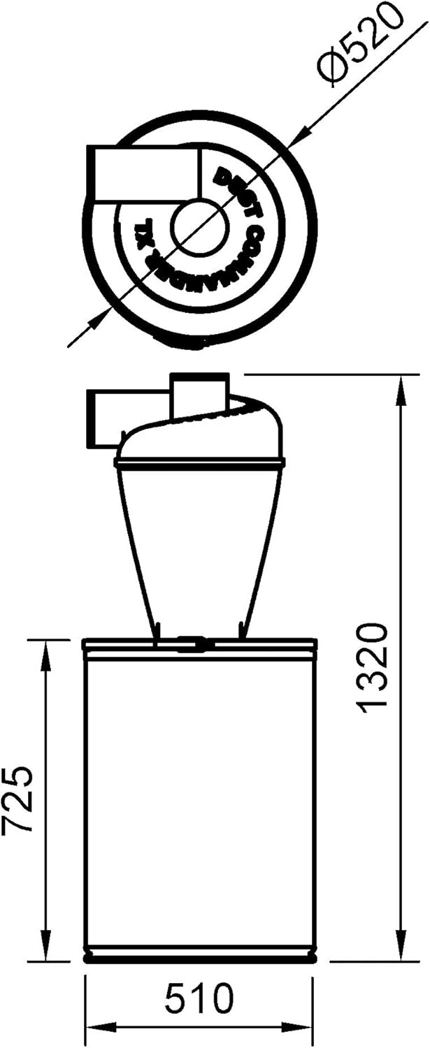 DUST COMMANDER K140 – Kit Zyklon XL 140 l Kraftfass