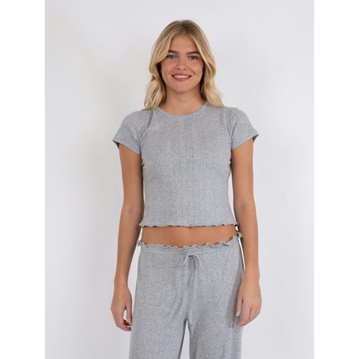 Neo Noir Lonnie Pointelle T-shirt, Light Grey, 40