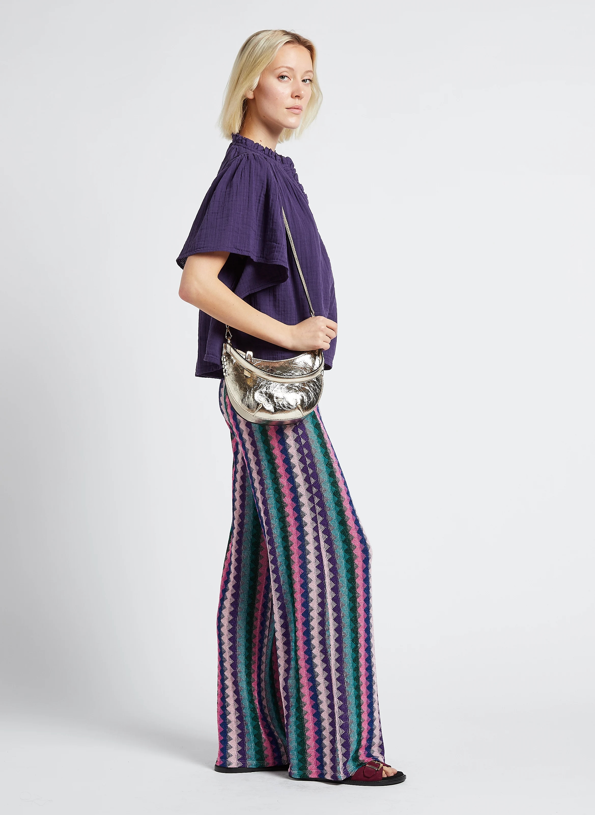 SWING - Sac à main en cuir craquelé| Doré