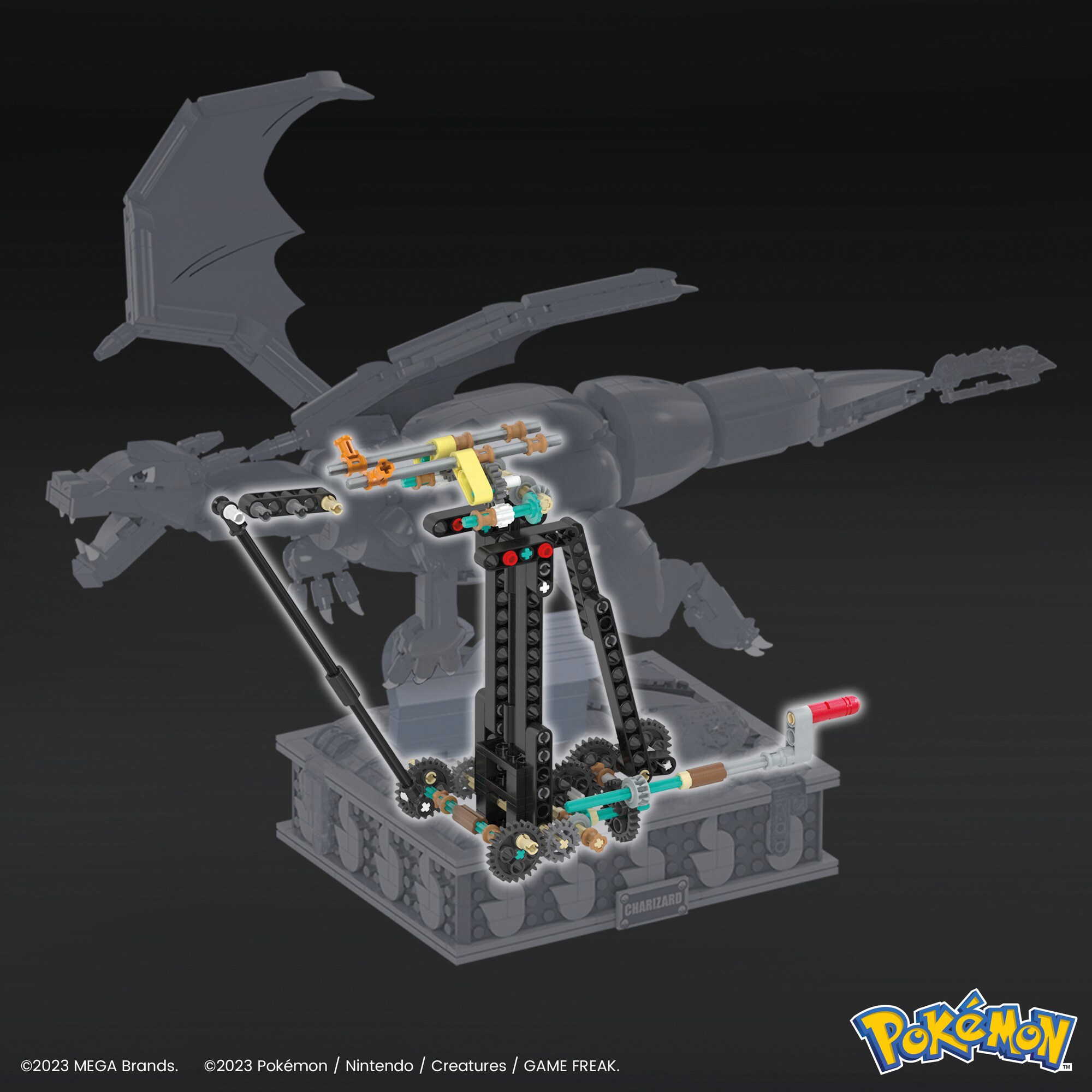 Mattel Konstruktionsspielzeug MEGA Pokémon Motion Glurak bewegliches Bauset