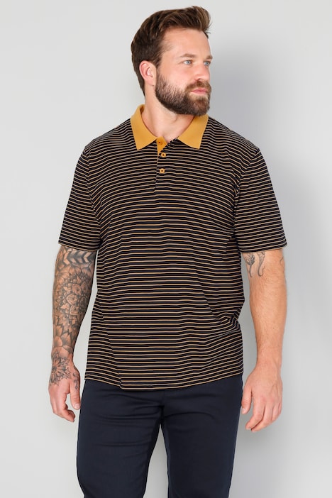 Boston Park Poloshirt, Halbarm, Ringel-Piqué, bis 72/74