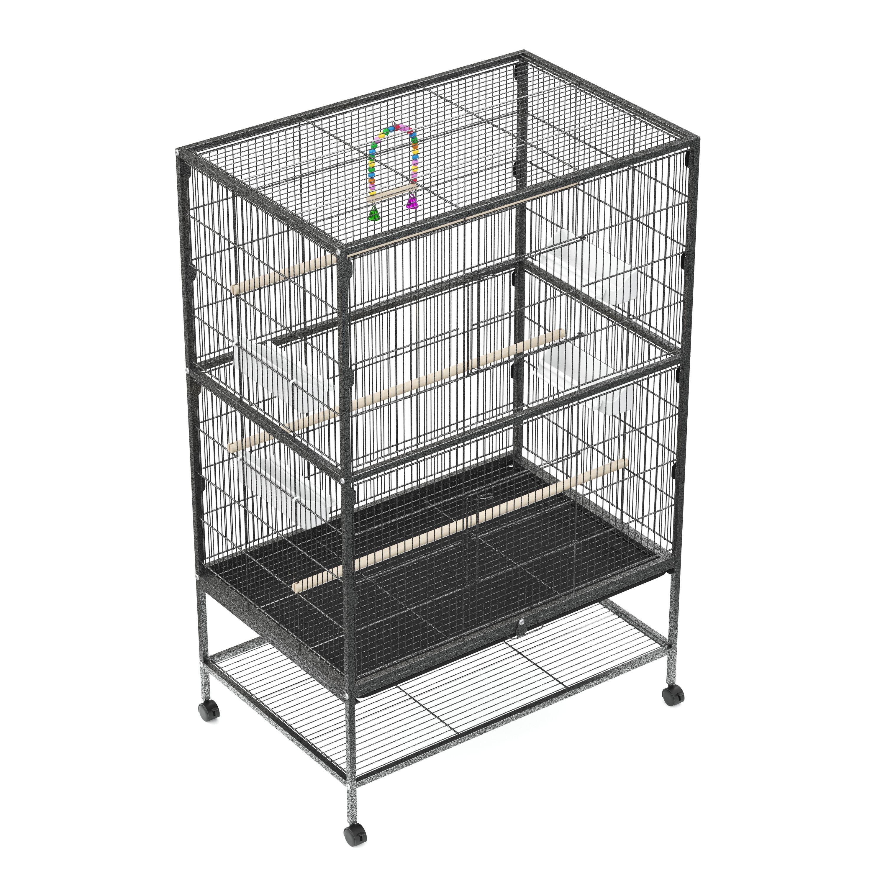 Vogelkäfig 79 x 52 x 135 cm schwarz