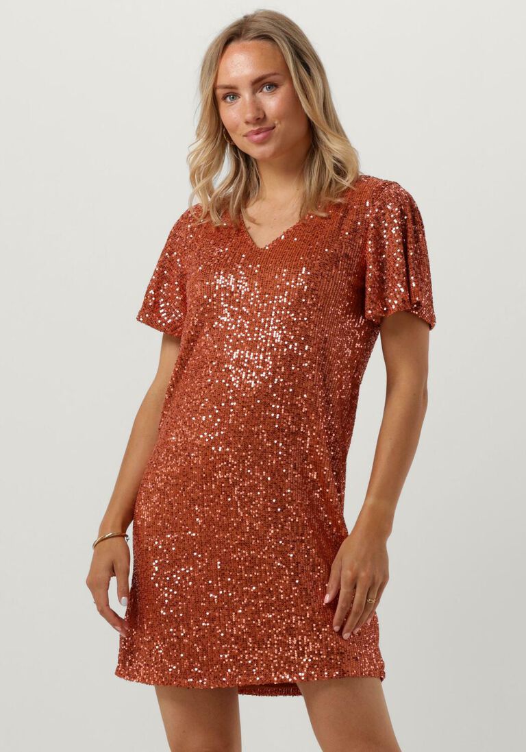 YDENCE oranje ydence mini jurk dress catalina