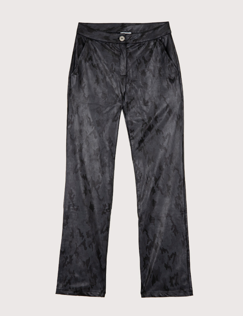 HBT EUPHORIA | JACK PANTALON FLARE NOIR EFFET CUIR