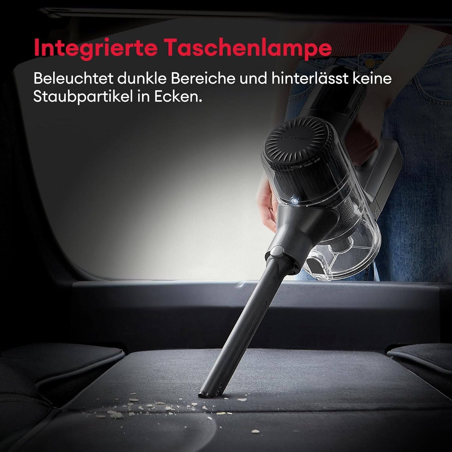 Ultenic U12 Vesla Akku Staubsauger 45000Pa, Tech Green Eye™, Verbesserte Anti-Tangle-Bürste, Staubsauger Kabellos mit Automatikmodus, Stielstaubsauger für Teppich Hartböden Tierhaare