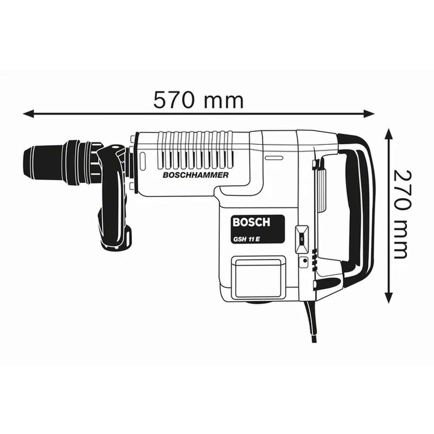 Bosch Professional GSH 11 E Breekhamer SDS MAX 16,8J 1500W - 0611316703
