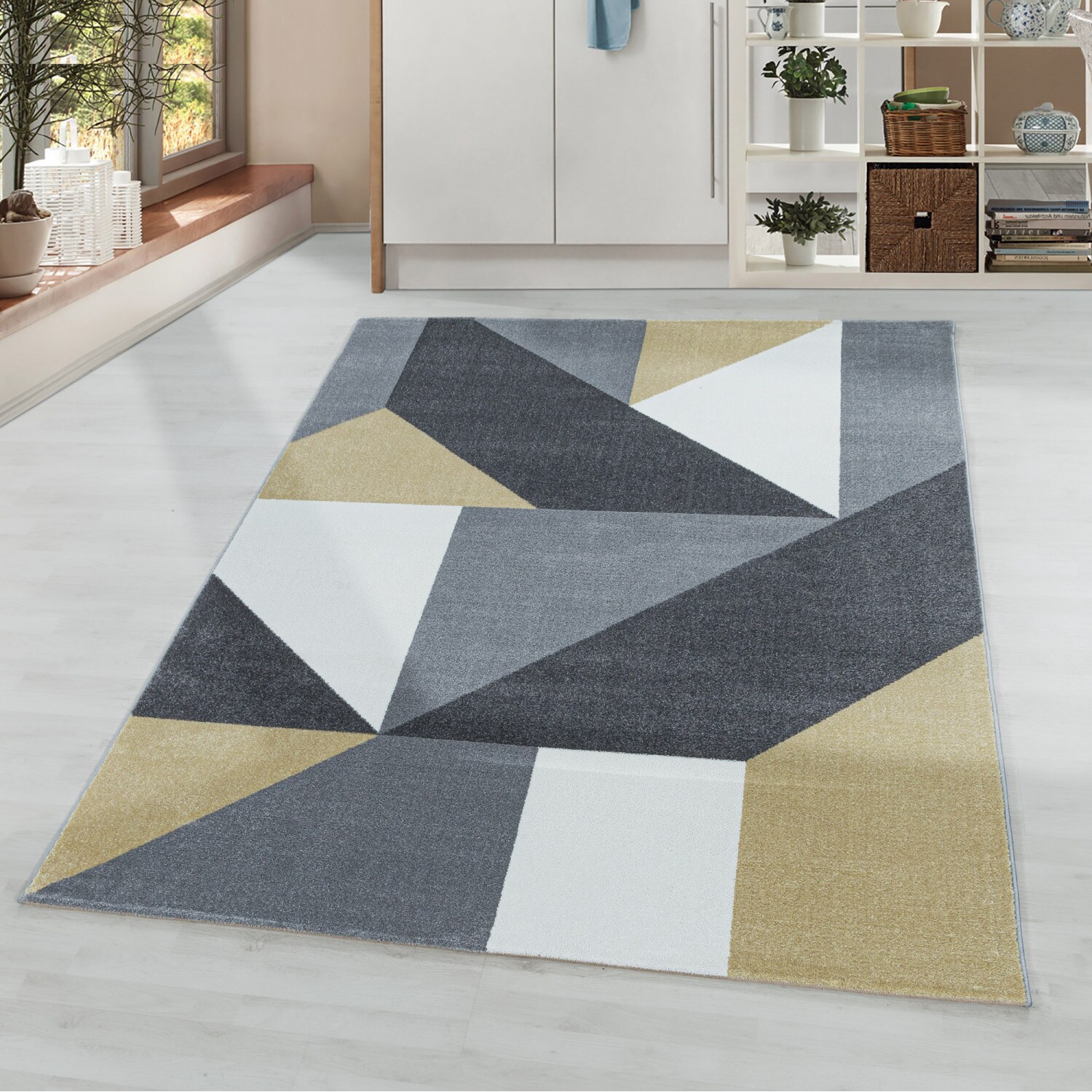 Wunderschöne Kurzflor Teppich, Moderner Designer Teppich rechteckig, Höhe 11 mm