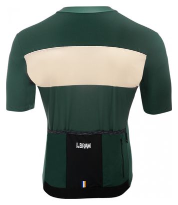 Maillot Manches Courtes LeBram Eze Vert Agave Crème Coupe Ajustée