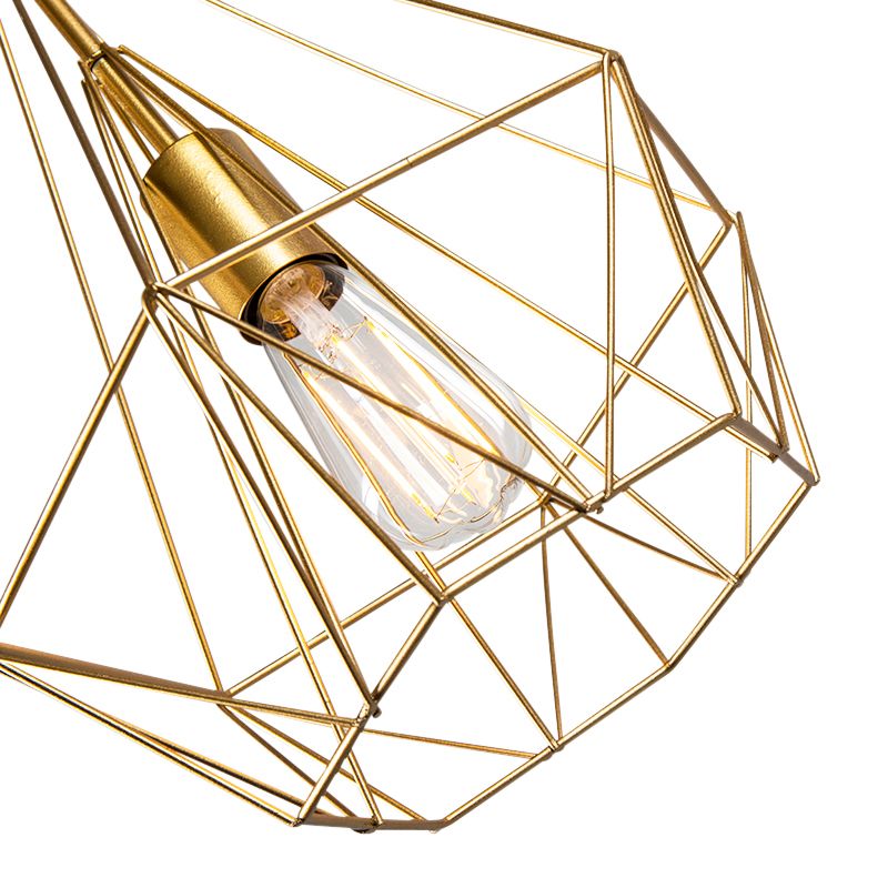 Industriële hanglamp goud draad - Carcass