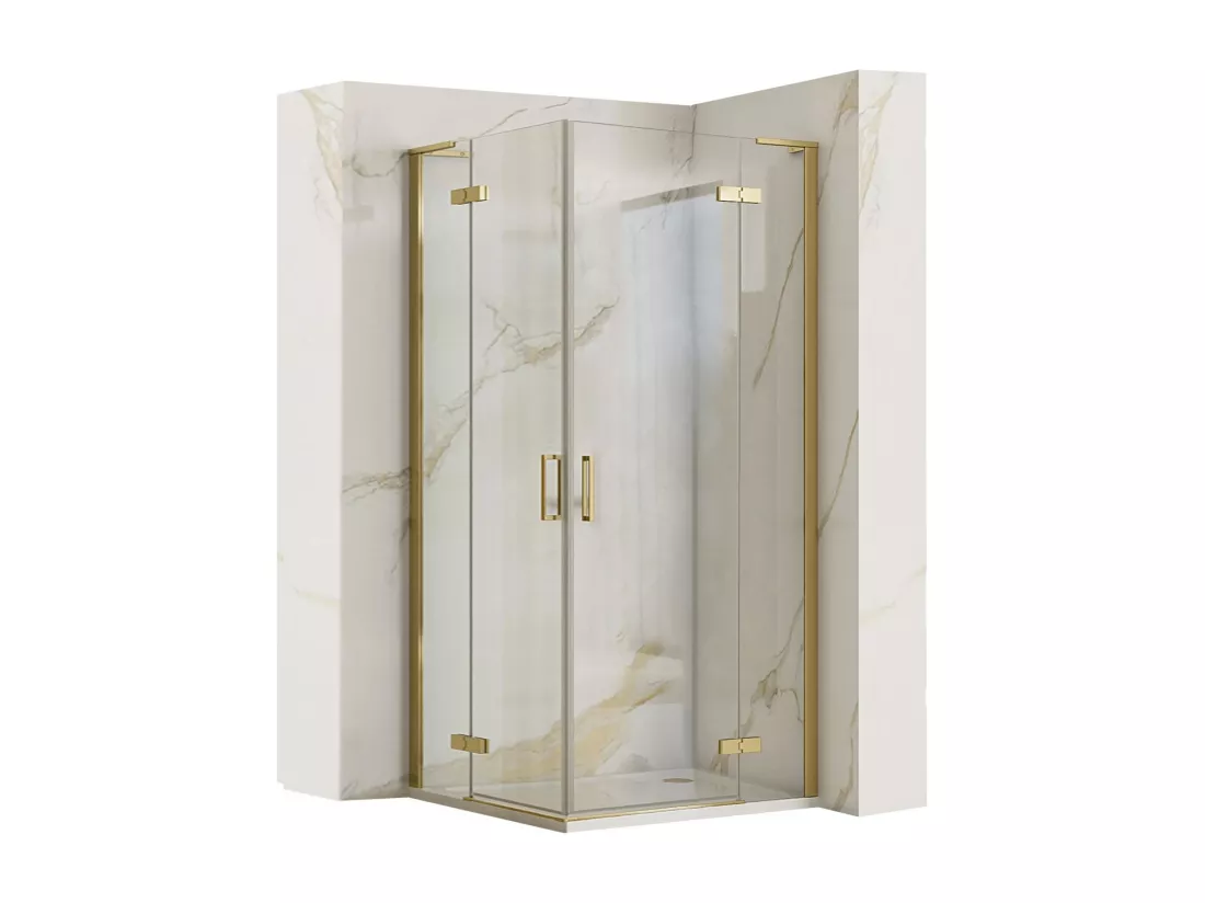 Cabine De Douche Rea Hugo 80X80 Brush Gold