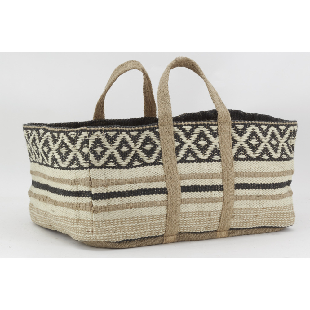 Sac à bûches en jute naturel et teinté