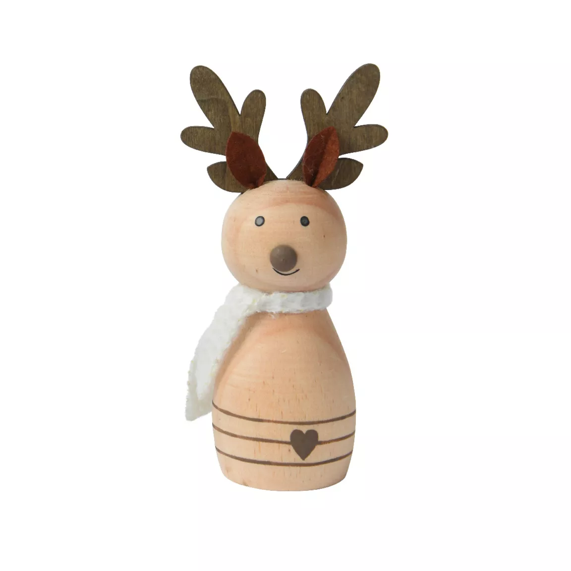 Renne de Noël en bois à poser (H15 cm) Sweet Denver Naturel