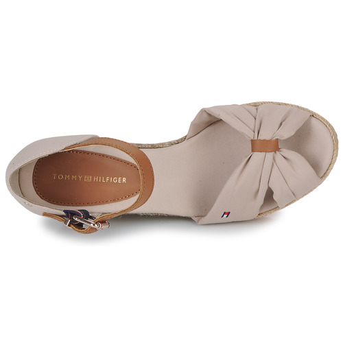 Tommy Hilfiger - BASIC OPEN TOE HIGH WEDGE - Beige