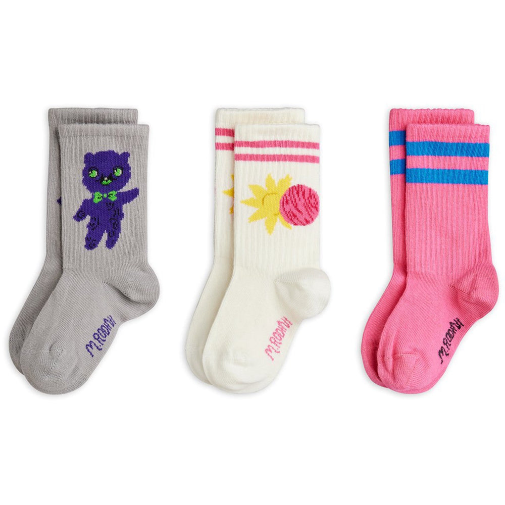 Køb Mini Rodini Multi Alien 3-Pak Strømper