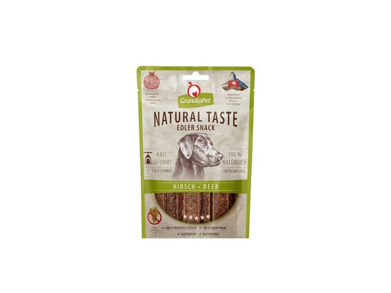 GranataPet Natural Taste Edler Snack Hirsch 90 g Ergänzungsfuttermittel für Hunde