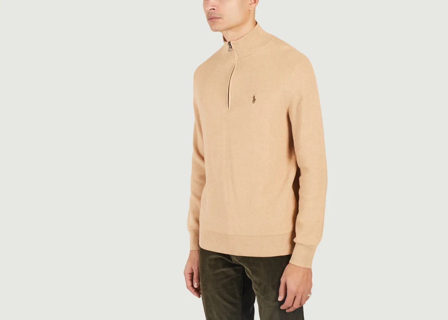 Pull demi-zippé en coton piqué Polo Ralph Lauren