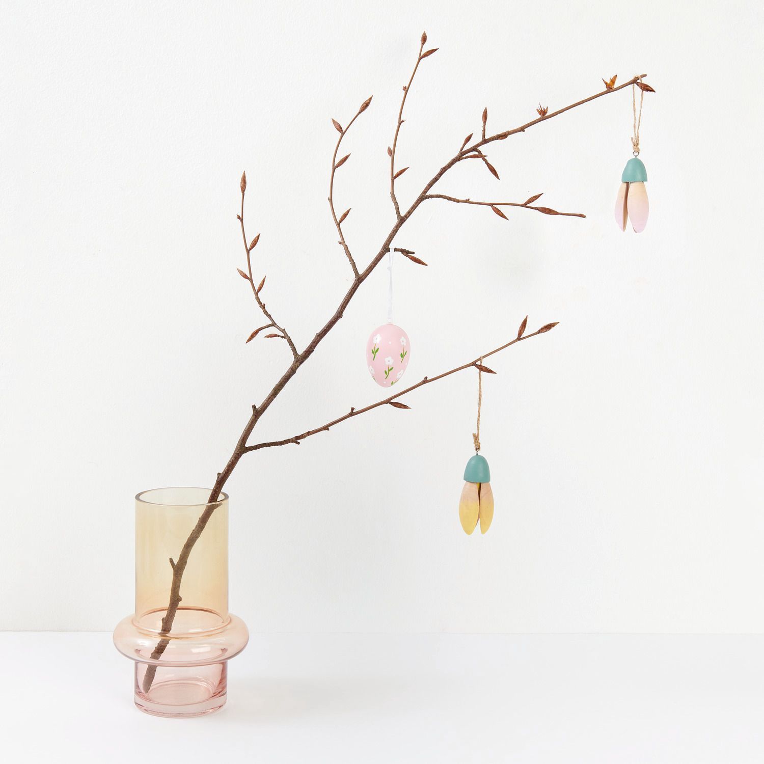 Deko-Eier OSTERN 6er-Set in weiß/rosa