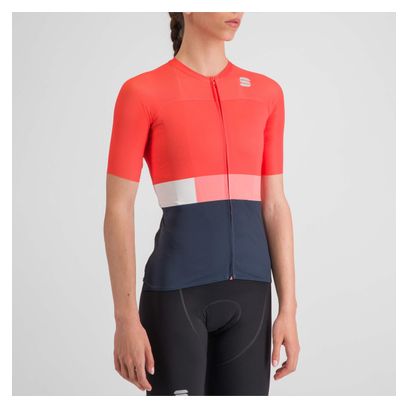 Maillot Manches Courtes Femme Sportful Snap Corail/Bleu