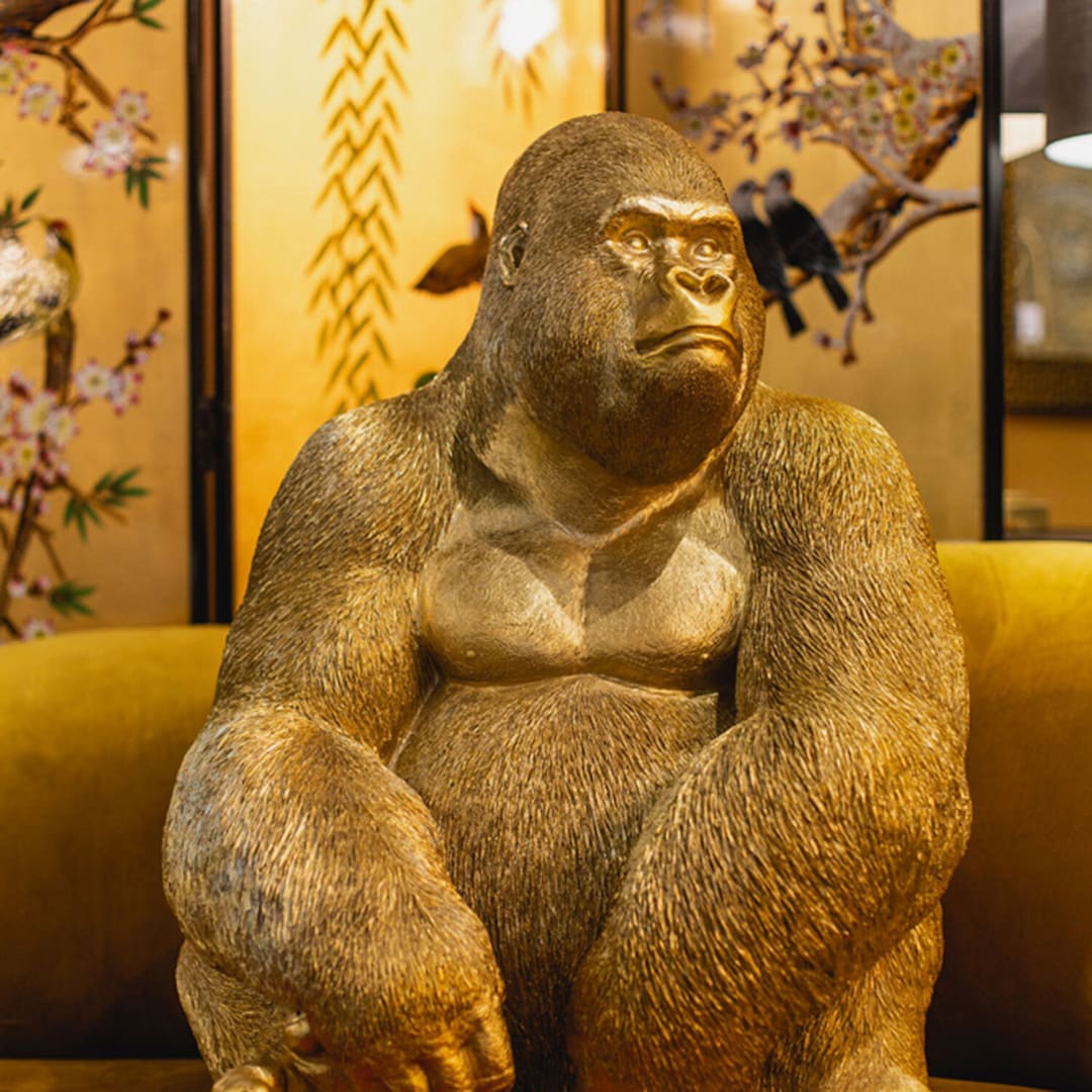 KARE DESIGN Dekofigur GORILLA goldfarbig