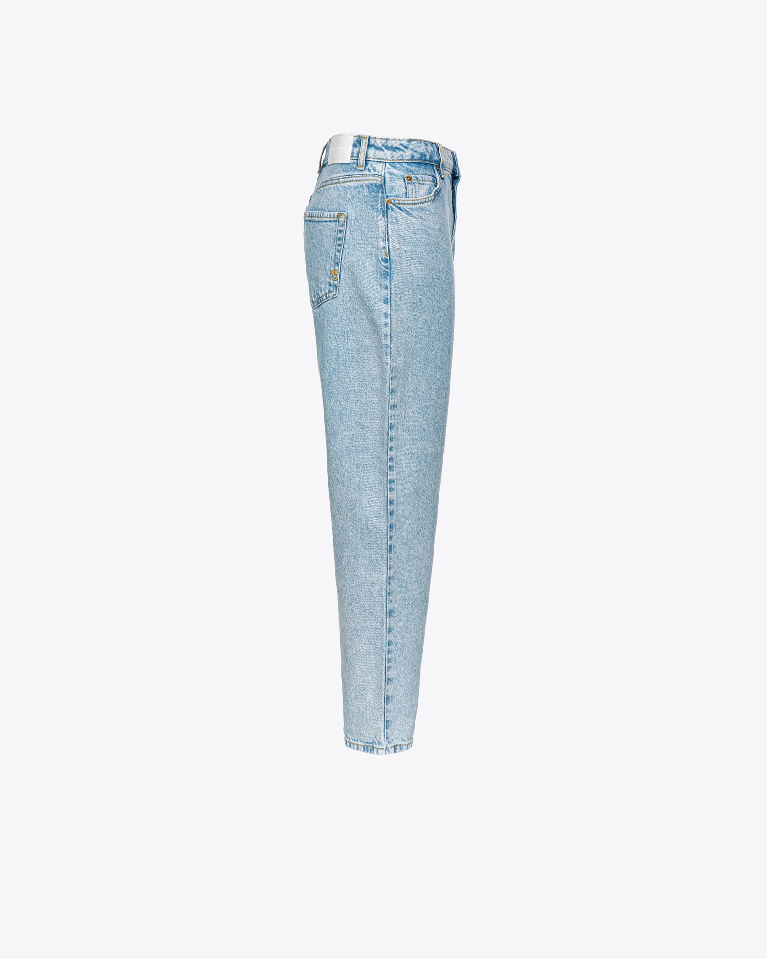 Jean mom fit bleu océan | Blanc
