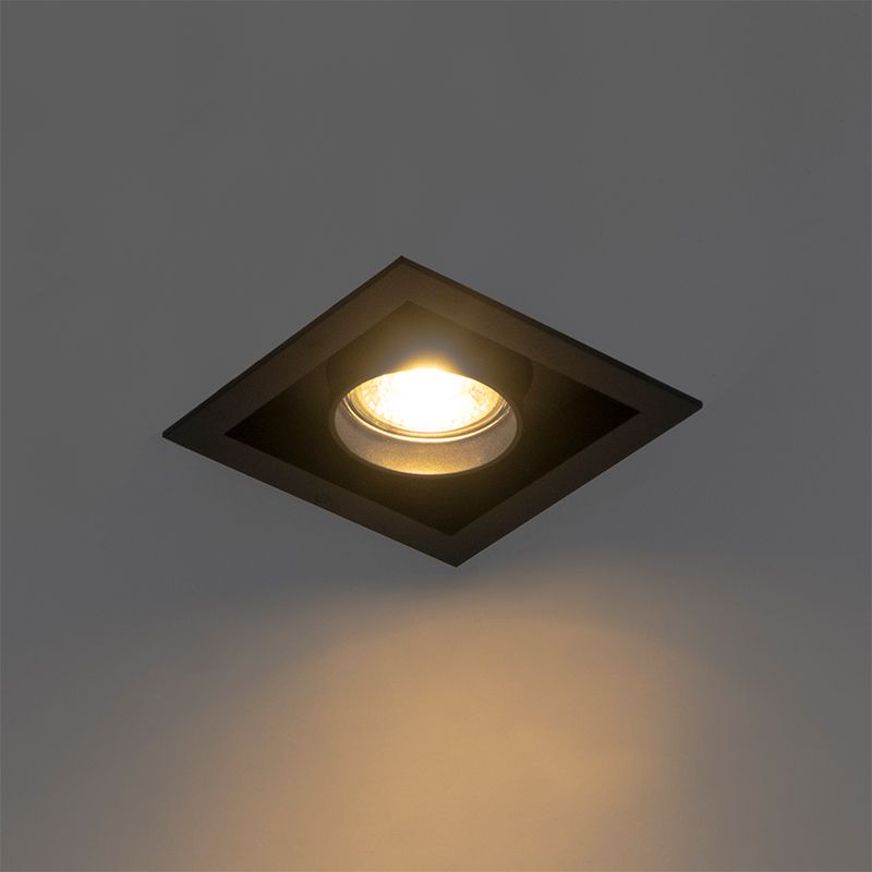Set van 6 Moderne inbouwspot zwart verstelbaar - Roof