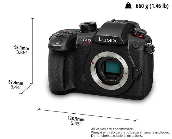 Panasonic Lumix G DC-GH5S - Digitalkamera - spejlløst - 10.28 MP - Four Thirds - 4K / 60 fps - kun kamerahus - Wi-Fi, Bluetooth - sort