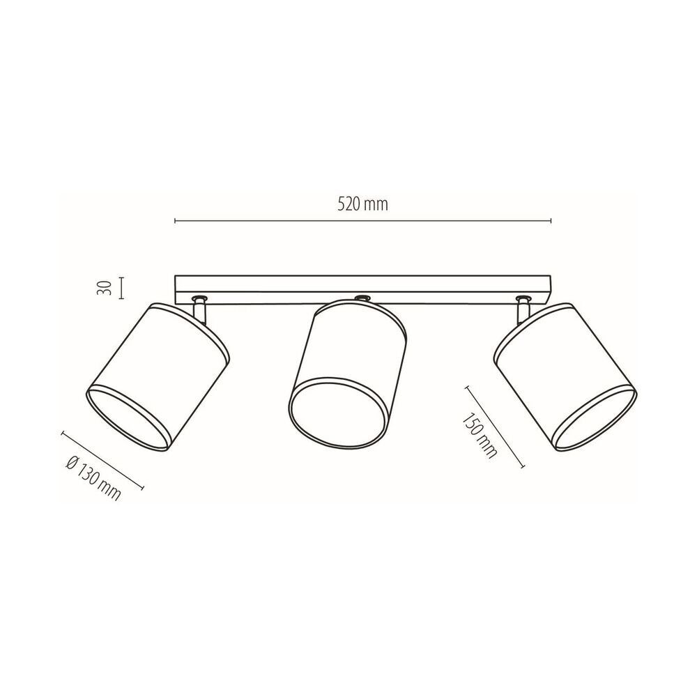 TAKLAMPE BRITOP BOHO 3XE27 25W OLJET EIK