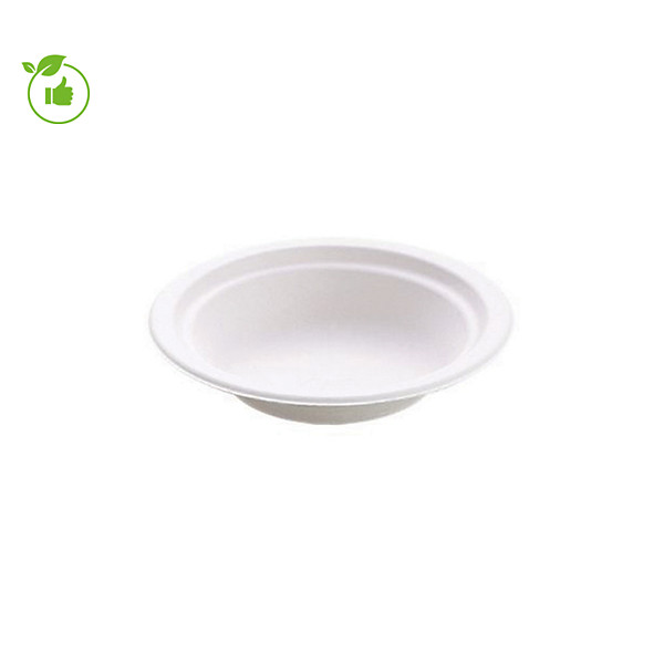 Bols en bagasse naturelle Huhtamaki 50 cl blancs, lot de 50