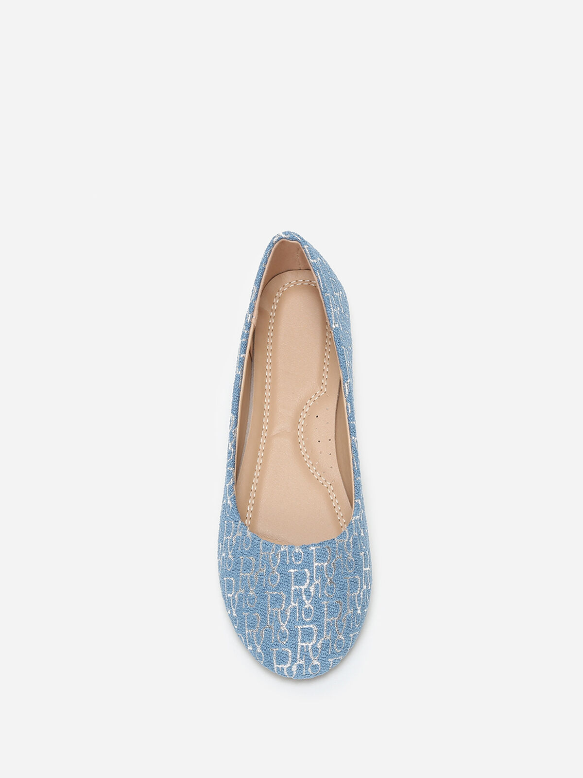 Ballerines à inscriptions- Bleu