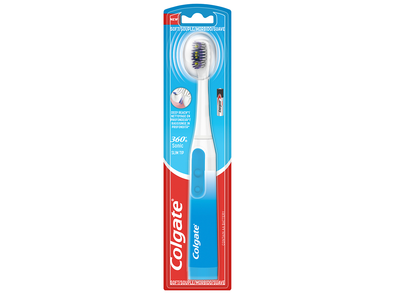 Escova de Dentes Bateria 360 Floss Tip Colgate 1un
