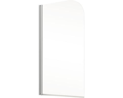 Badscherm, 1-delig, SCHULTE Komfort, 80 x 140 cm, helder glas, profielkleur aluminium, D1650-EKS 01 50 140