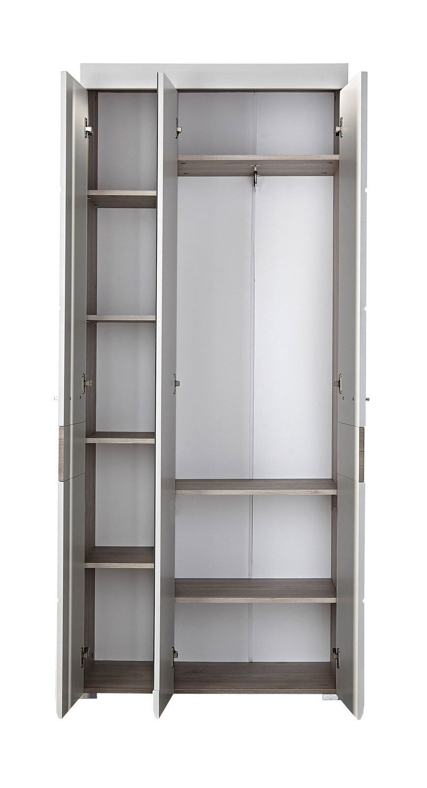 Garderobenschrank Funny Silbereiche-Dekor/ Weiß Struktur 84 x 200 x 40 cm