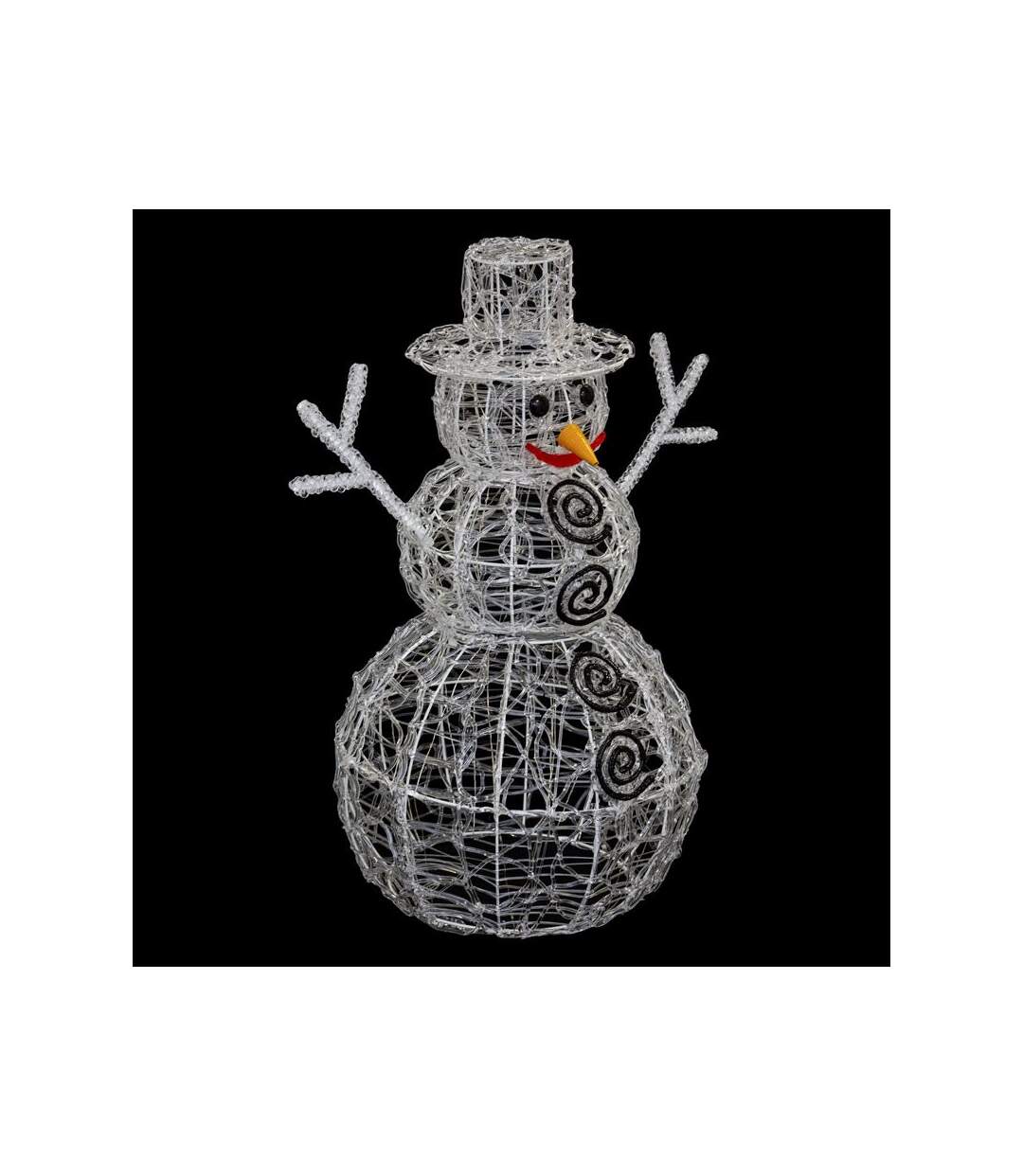 Décoration Lumineuse Bonhomme de Neige 61cm Blanc Froid