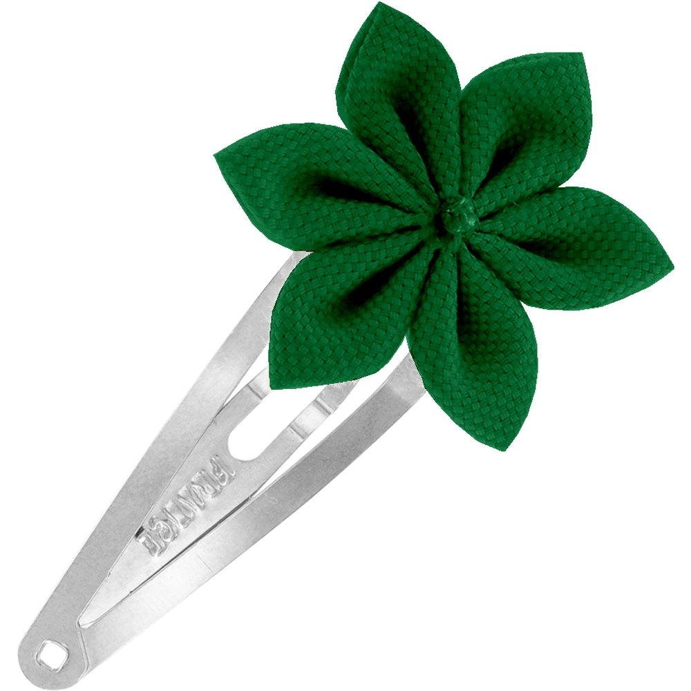 Barrette Clic-Clac Fleur Étoile Vert Vif