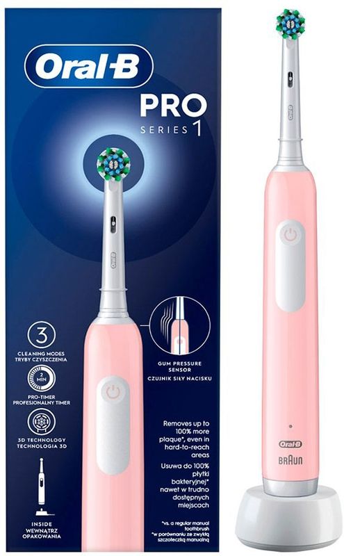 Oral-B Pro Serie 1 Elektrische Tandenborstel - Roze - 1 Opzetborstel - 3 Standen