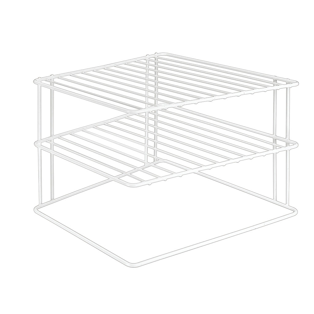 Étagère d'angle métal pour assiettes 25x25x19cm