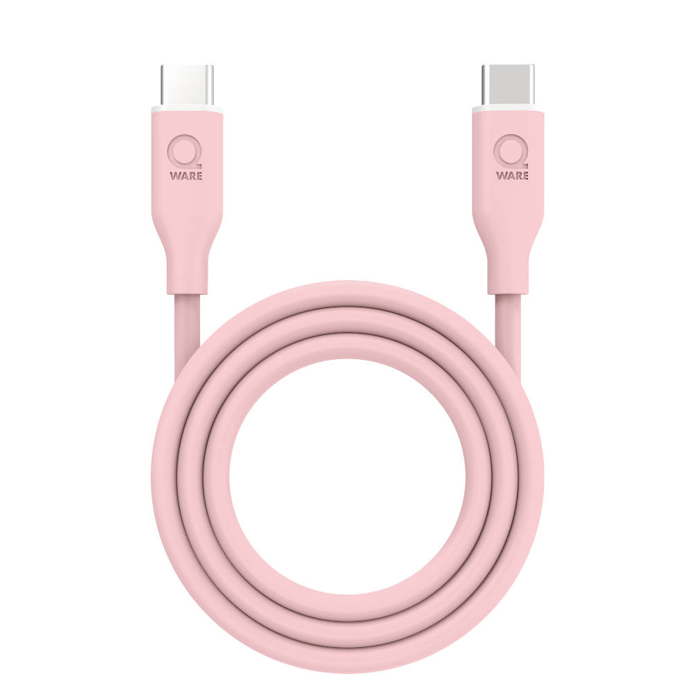 Qware USB-C naar USB-C kabel - roze