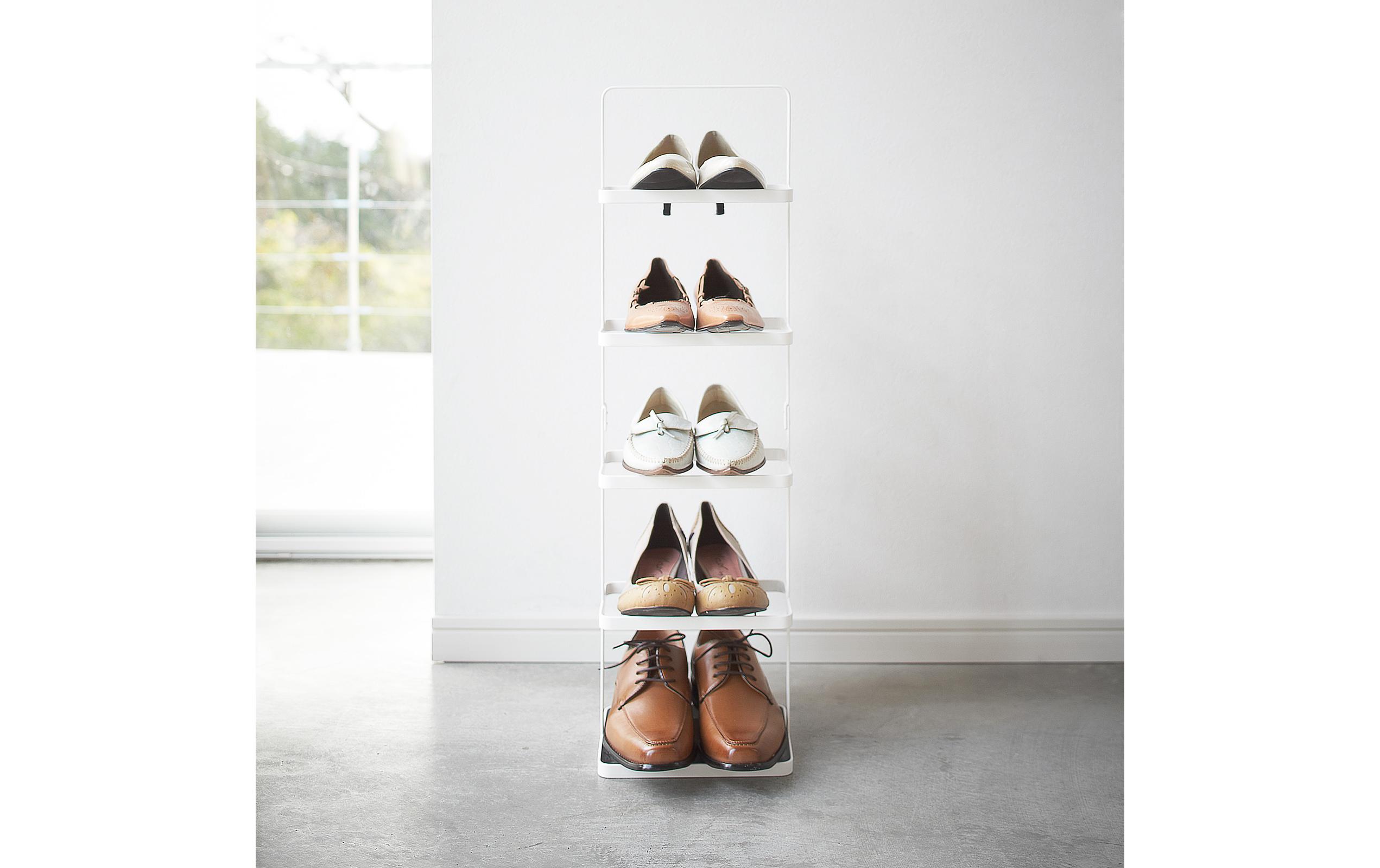 Schuhregal Tower 22 x 77.5 cm, WeissHohes Schuhregal