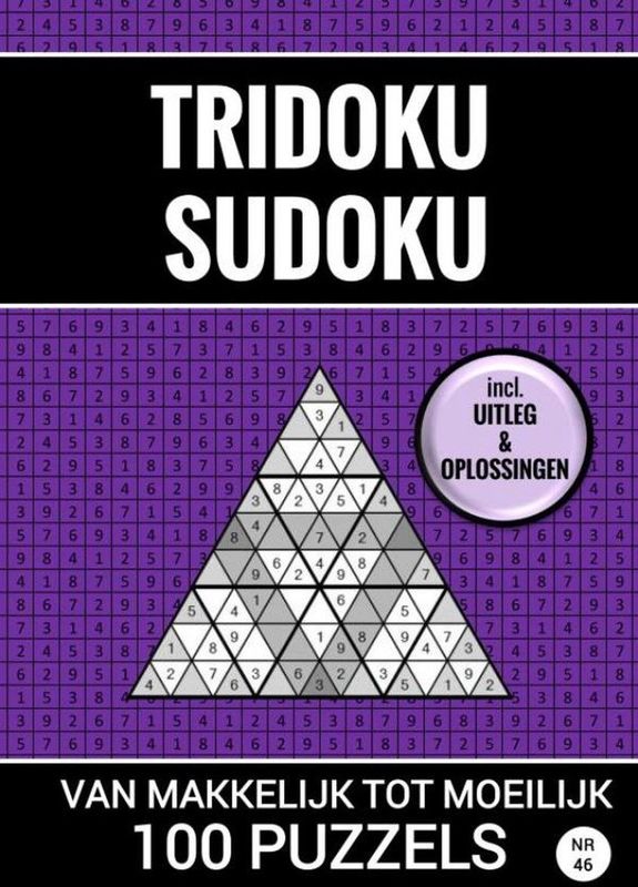 Puzzelboek - Tridoku Sudoku - 100 Puzzels - A5 - Zwart/Wit - Paperback