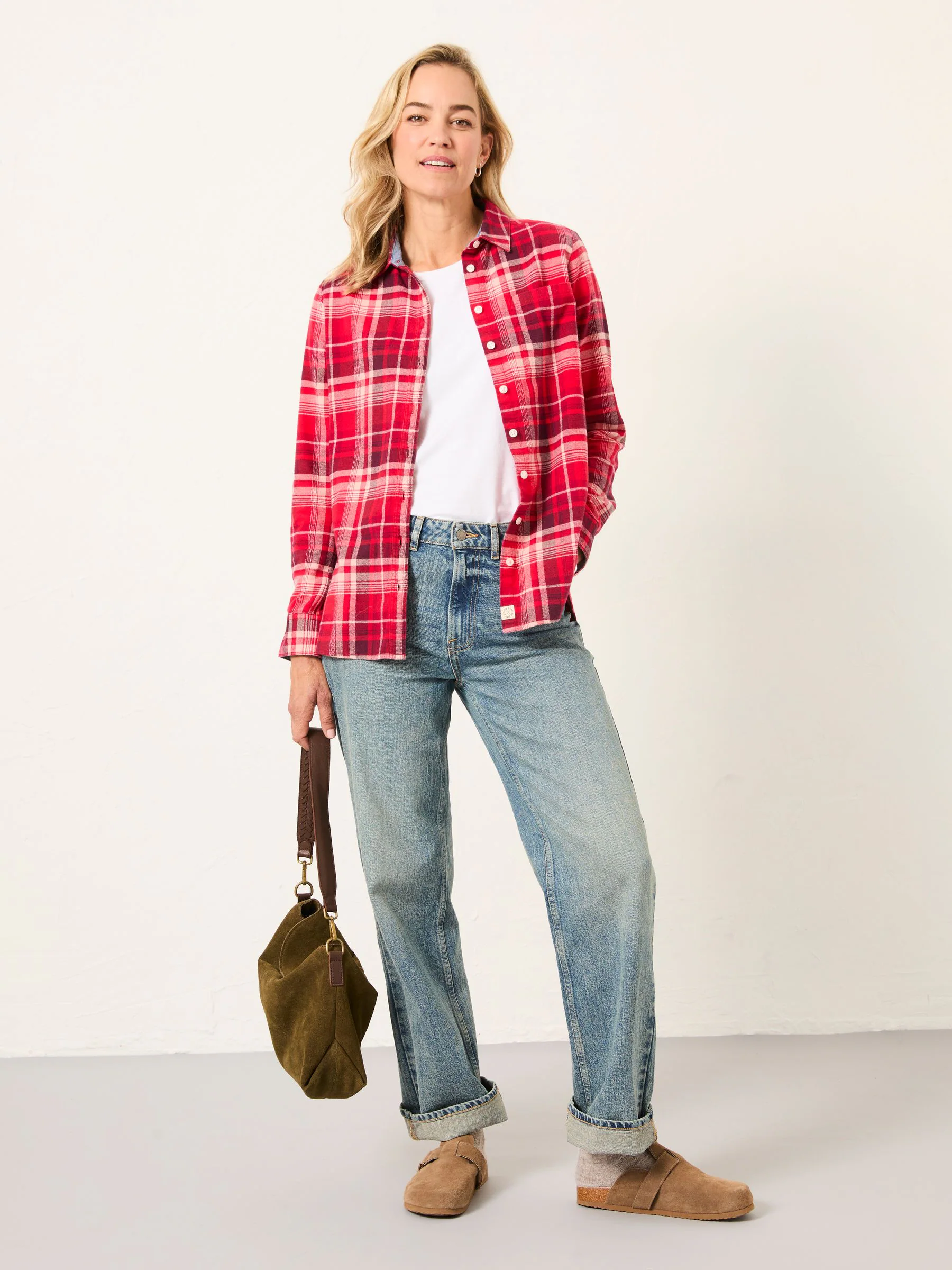 Rood - FatFace Long Sleeve Check Shirt