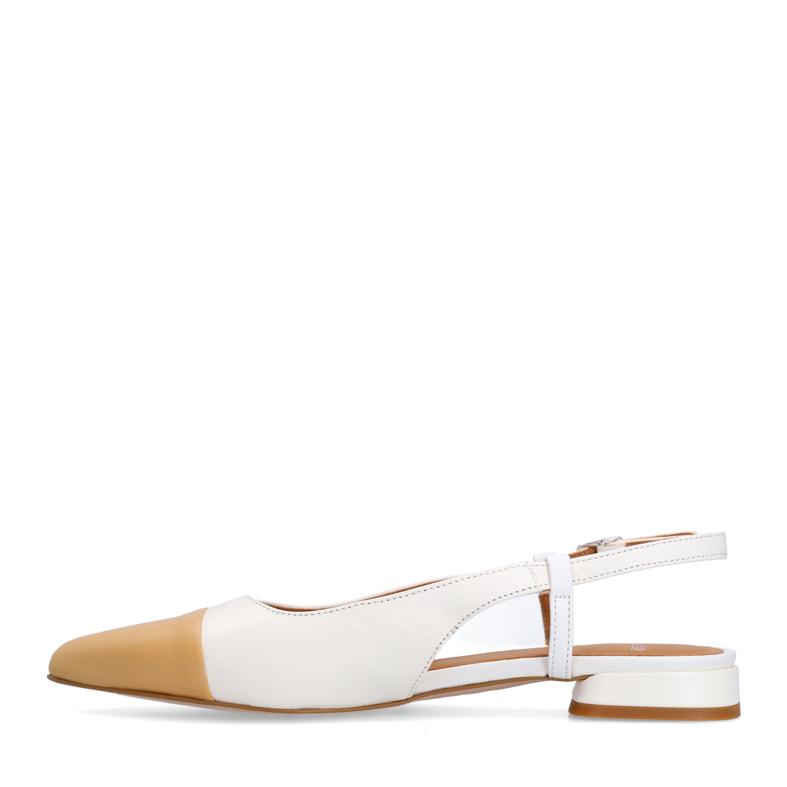 Witte leren slingbacks