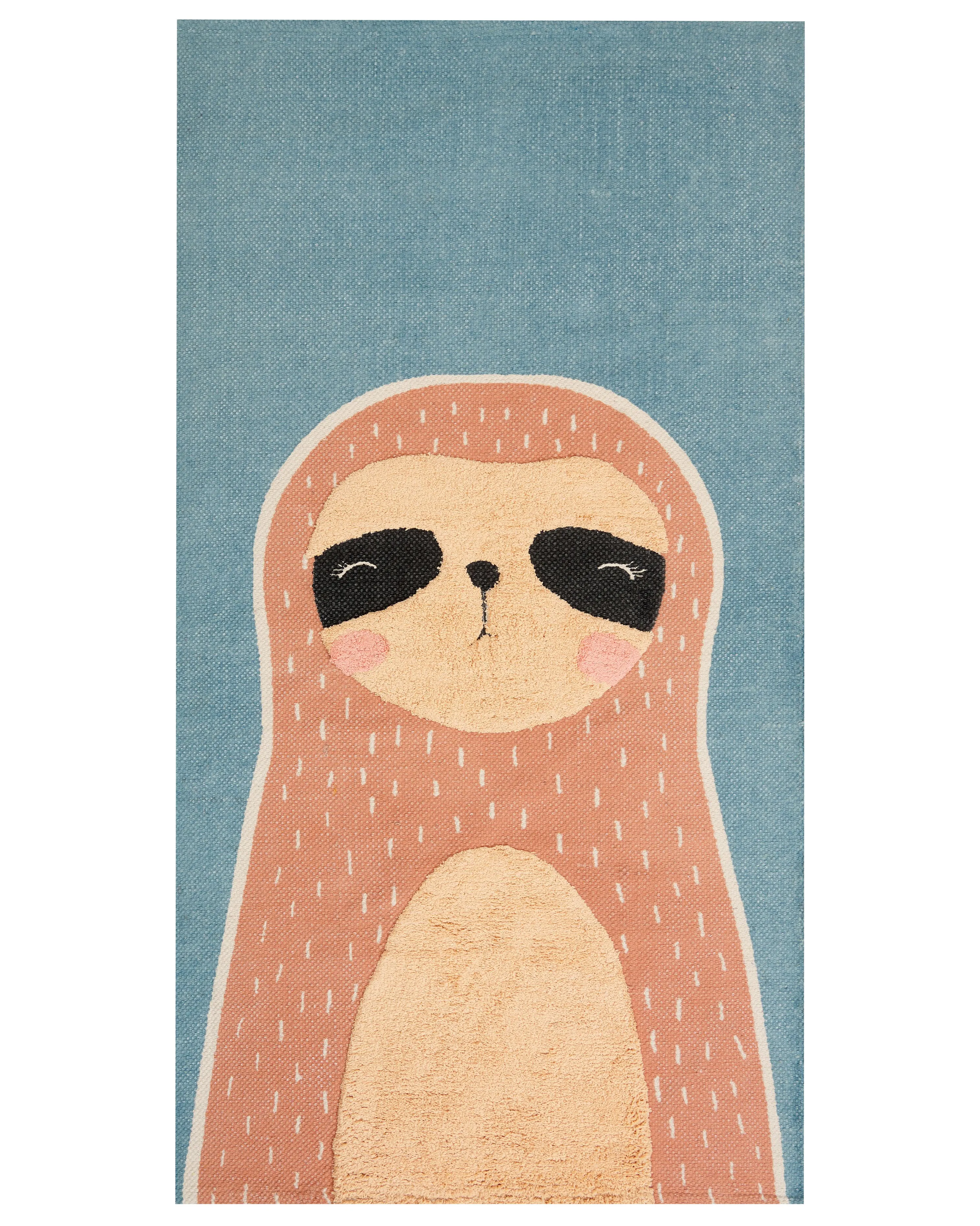 Kindervloerkleed ISAK Blauw 80 x 150 cm Katoen
