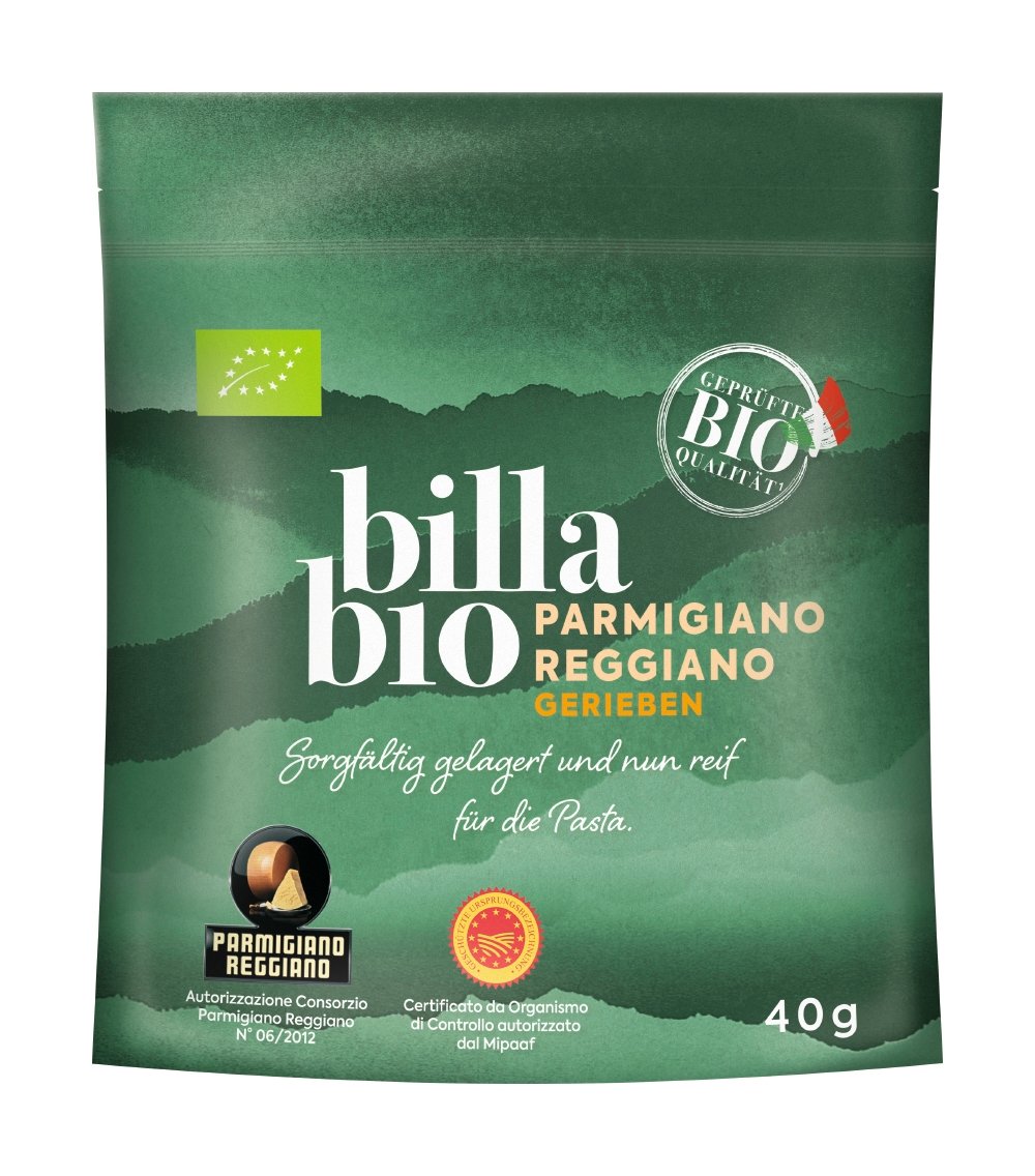 BILLA Bio Parmigiano Reggiano gerieben