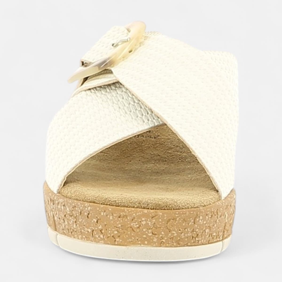 Mules à talon compensé Femme blanc
