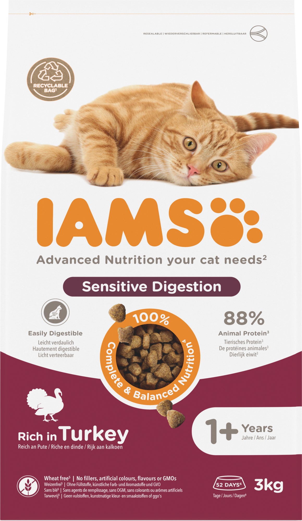 IAMS kattenvoer Sensitive Digestion adult gevogelte 3 kg