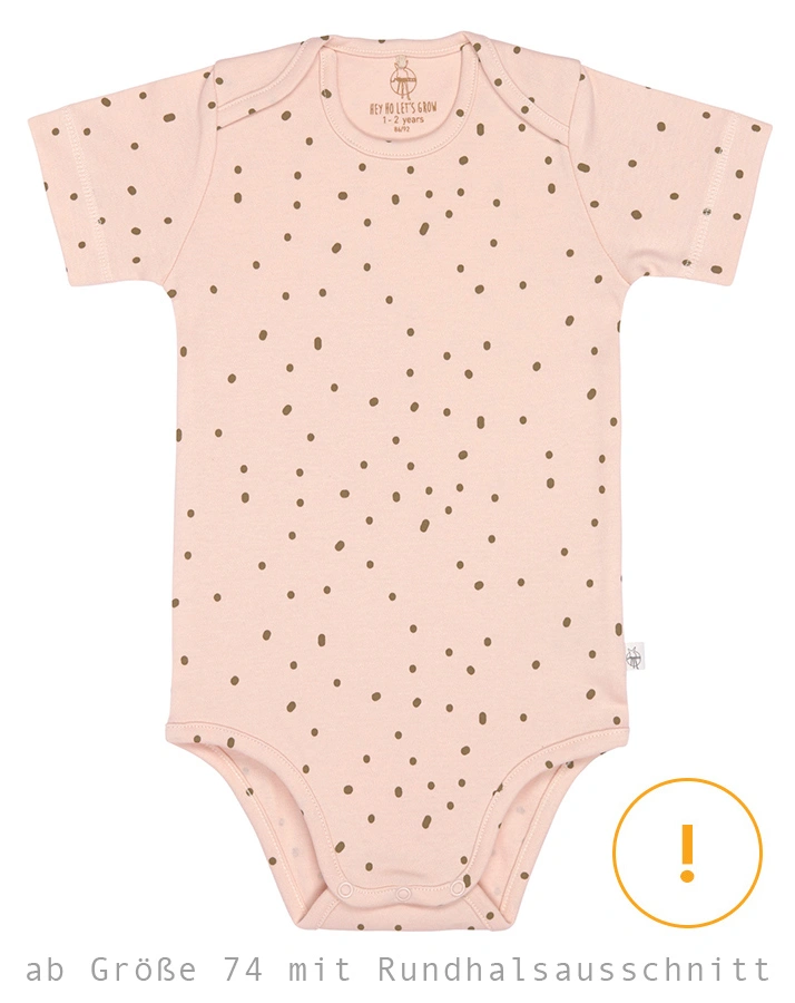 Kurzarm-Body DOTS in powder pink