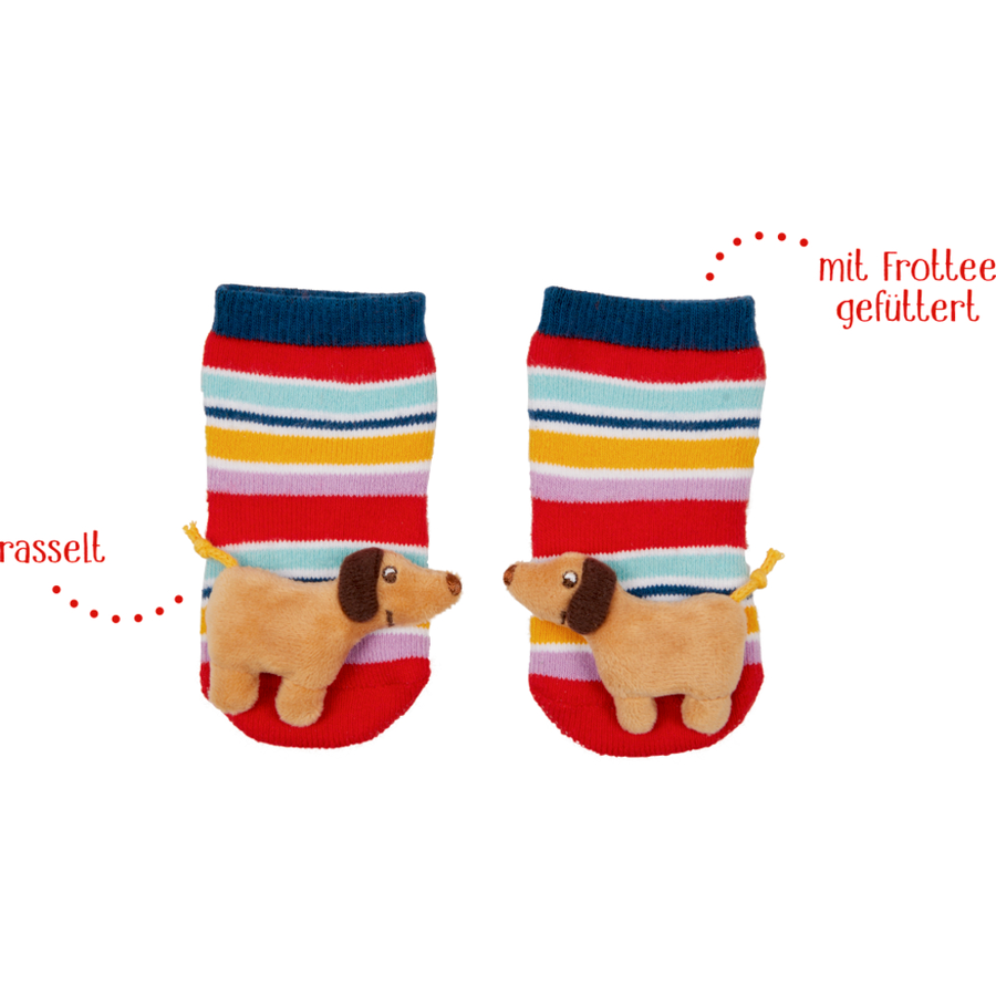 COPPENRATH Rasselsöckchen Dackel - BabyGlück, one size (2-12 Mon.)
