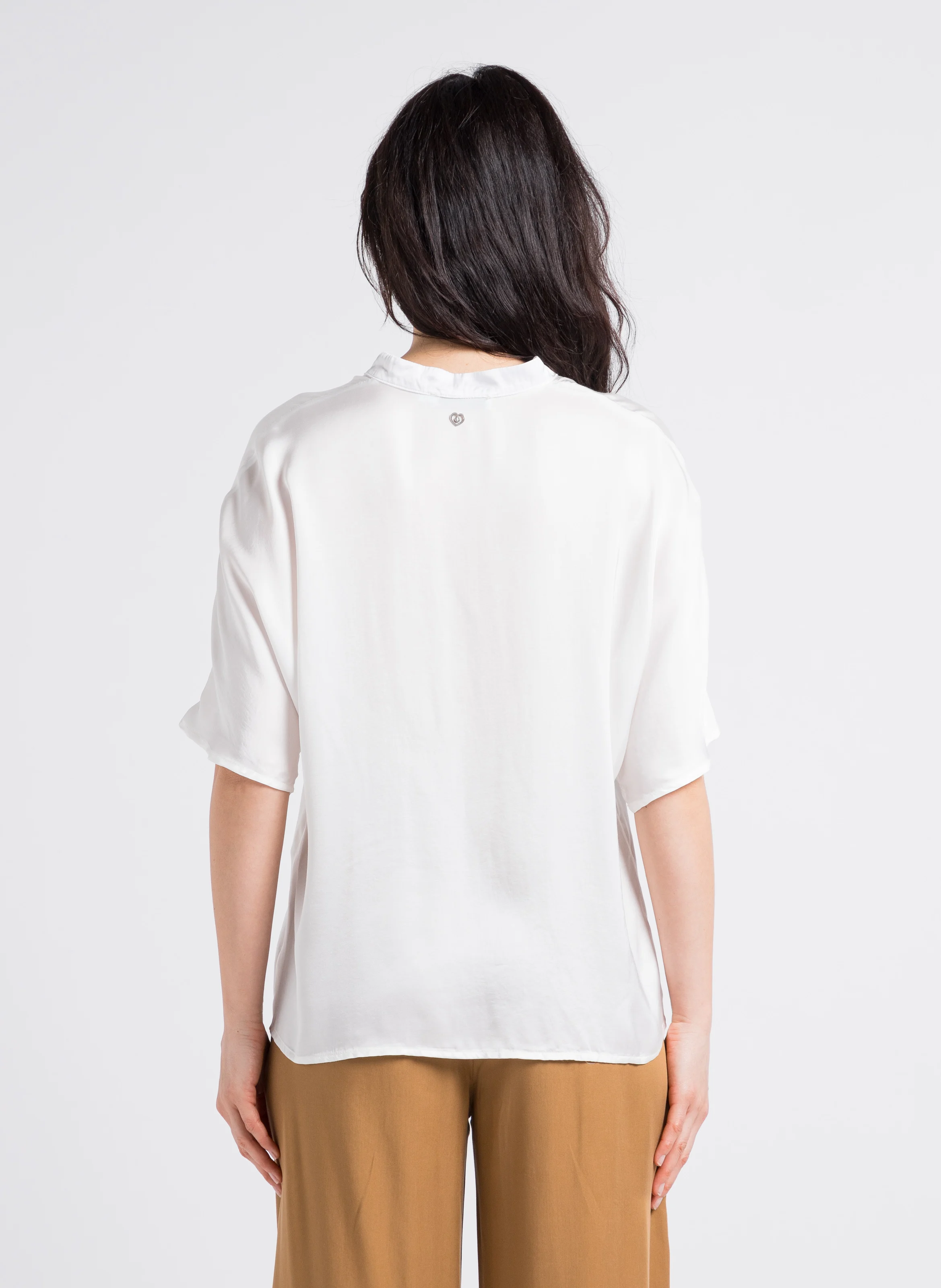 Top ample col V | Blanc
