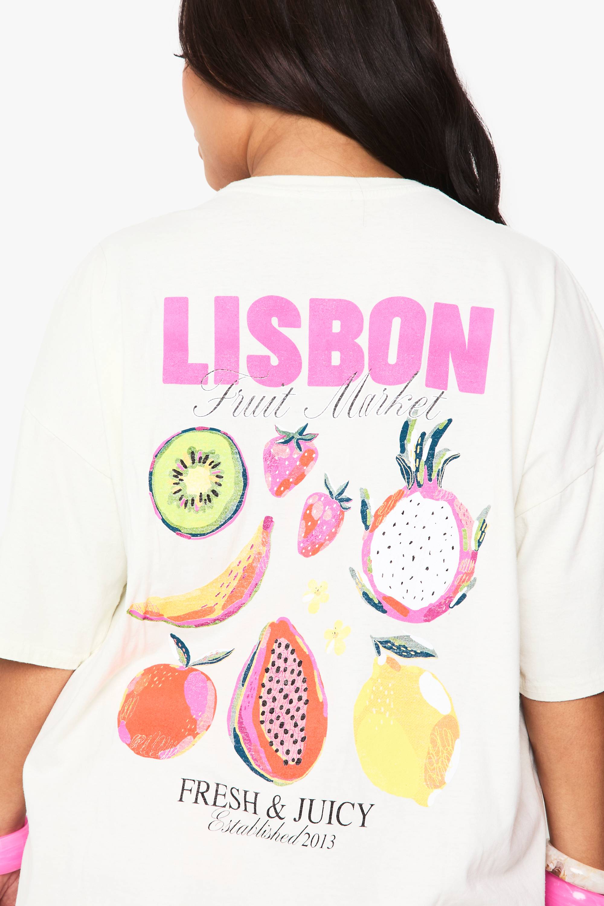 boohoo T-SHIRT SURDIMENSIONNÉ PLUS LISBON FRUIT
