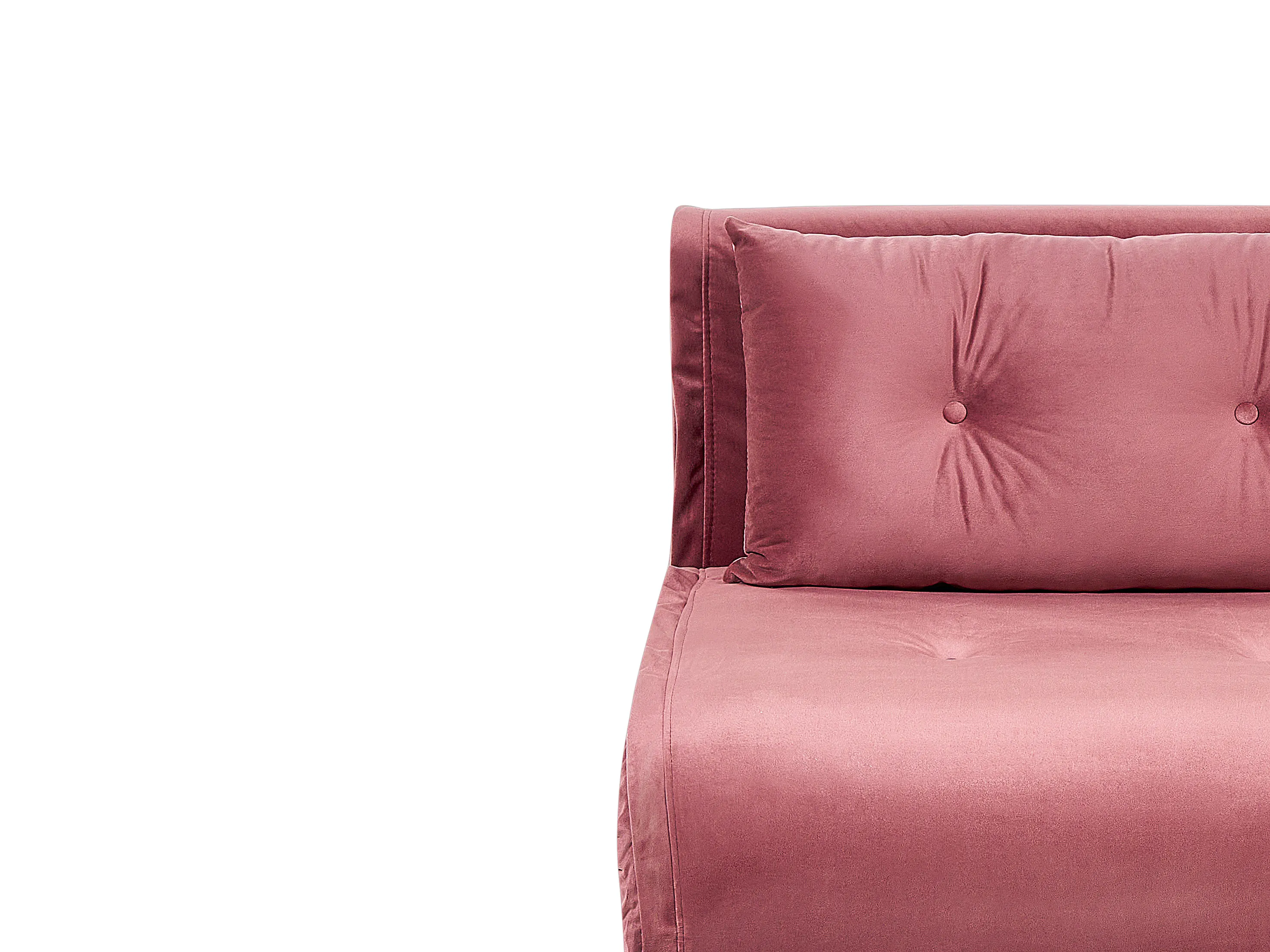 Eenpersoons slaapbank VESTFOLD Fluweel Roze